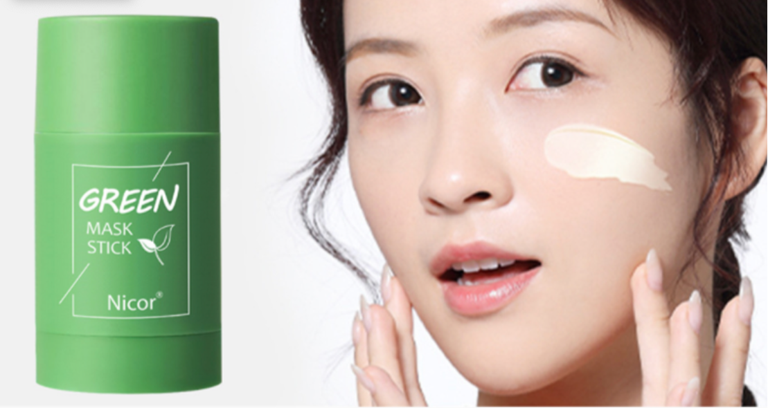 Cleansing Green Tea Mask Clay Stick Oil Control Anti-Acne Whitening Seaweed Mask Skin Care